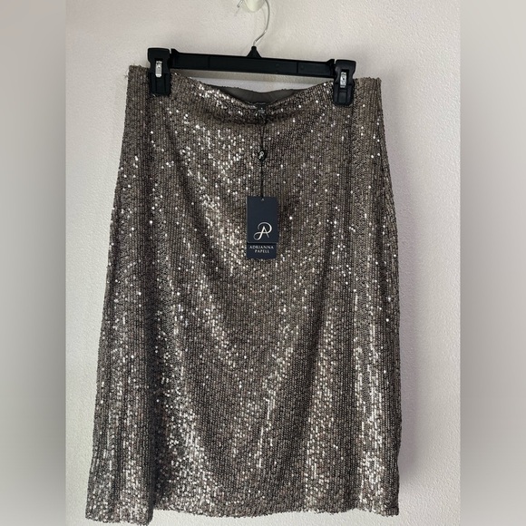 Adrianna Papell size S NWT sequence, gray charcoal skirt formal cocktail - Picture 1 of 5